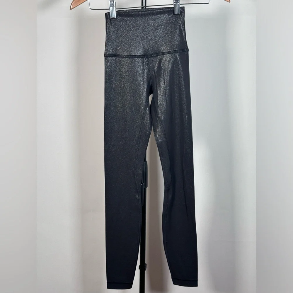 NWOT Lululemon Align High-Rise Pant 28" *Shine Radiate Foil Print Black - Picture 5 of 6